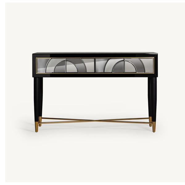 Konsolinis staliukas juodos spalvos 42x120 cm Isabella – Burkina
