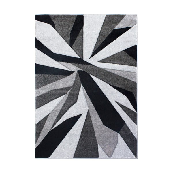 Juodai pilkas kilimas "Flair Rugs" kilimai "Shatter Black Grey", 80 x 150 cm