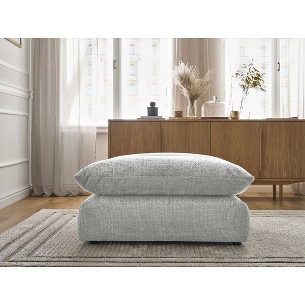 Šviesiai pilkos spalvos taburetė iš šenilinio audinio Neil – Bobochic Paris-image-4