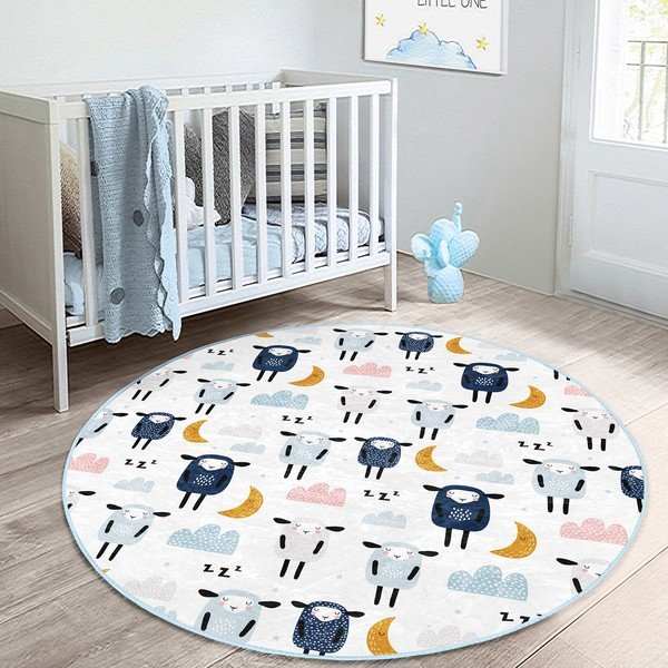 Vaikiškas kilimas baltos spalvos ø 120 cm Comfort – Mila Home-image-3