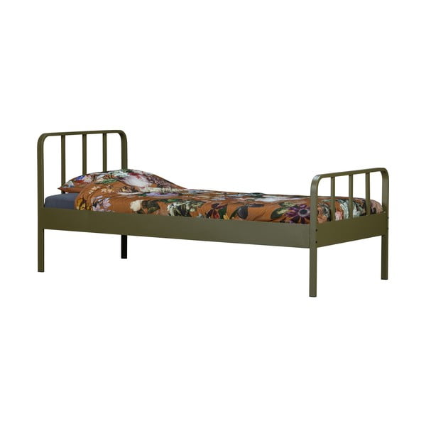 Žalia metalinė lova WOOOD Mees, ilgis 208 cm