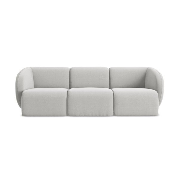 Šviesiai pilkos spalvos sofa iš velveto 244 cm Lani – Makamii