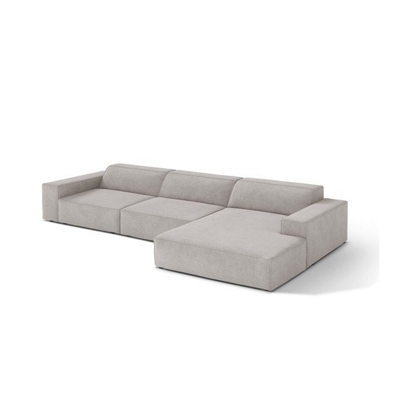 Šviesiai pilkos spalvos modulinė kampinė sofa (su dešiniuoju kampu/su gultu) Jodie – Micadoni 