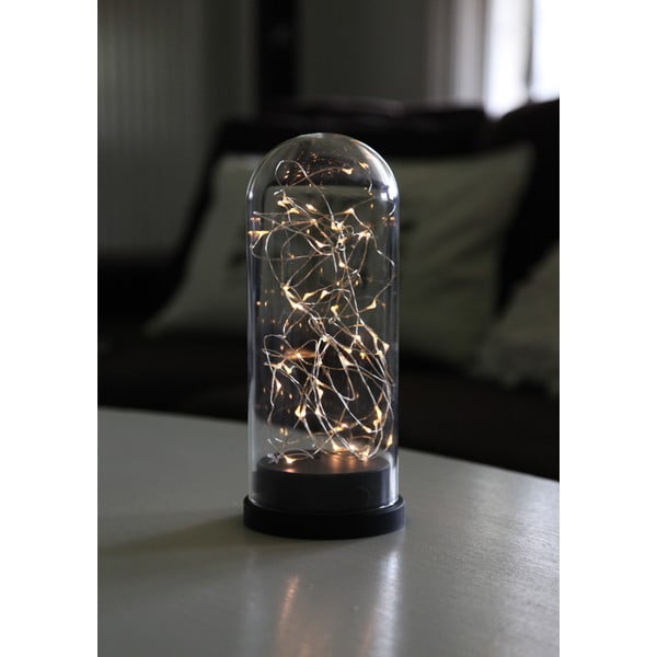 Juoda LED šviesos dekoracija Star Trading Glass Dome, aukštis 25 cm-image-1