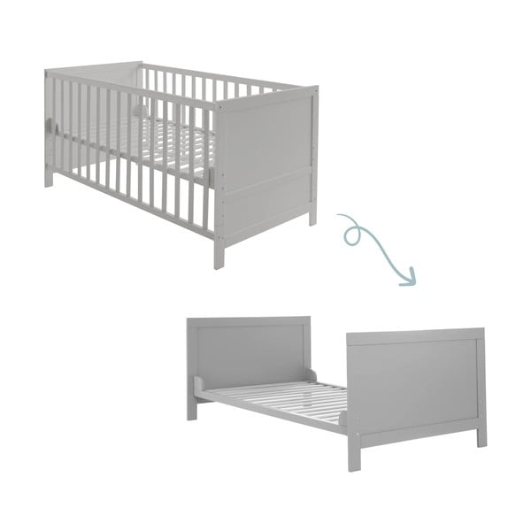 Vaikiška lovelė šviesiai pilkos spalvos 70x140 cm – Roba-image-3