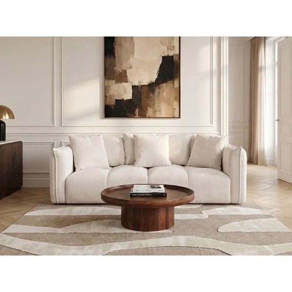 Baltos spalvos sofa iš šenilinio audinio Harlem – Bobochic Paris-image-3