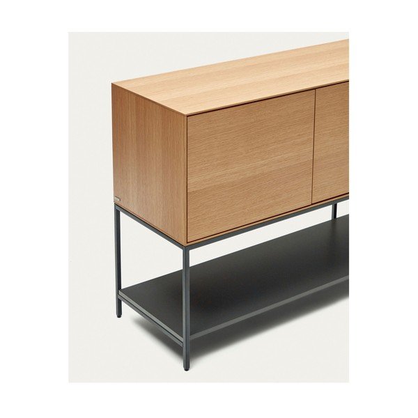 Žema šoninė spintelė natūralios spalvos iš ąžuolo 97,5x80 cm Vedrana – Kave Home-image-4