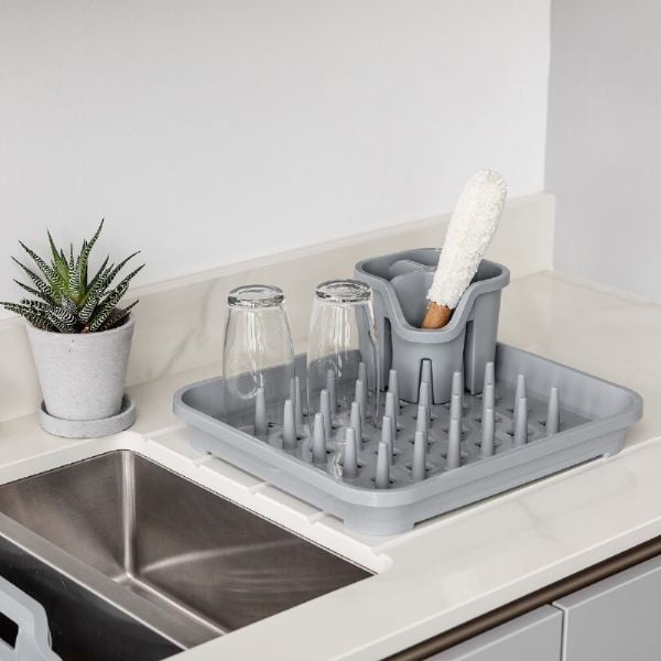 Pilkos spalvos stalo įrankių džiovintuvas iš perdirbto plastiko Addis Eco Range-image-1