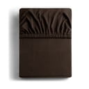 Tamsiai rudos spalvos iš Jersey audinio paklodė su guma 90x200 cm Amber – Restilo