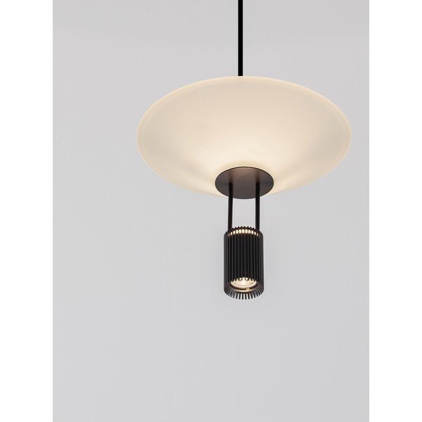 Matinės juodos spalvos iš aliuminio kabantis šviestuvas LED ø 22 cm su gaubtu iš akrilo stiklo Anafi – Nova Luce-image-2