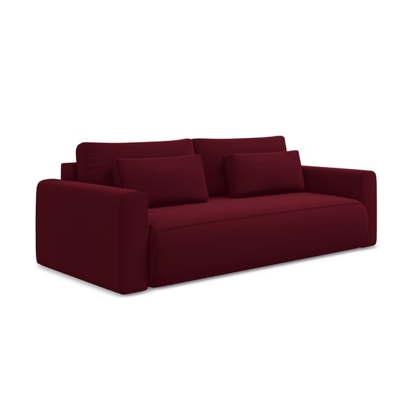 Bordo spalvos iš velveto sulankstoma/su sandėliavimo vieta sofa 238 cm Kapua – Makamii-image-3