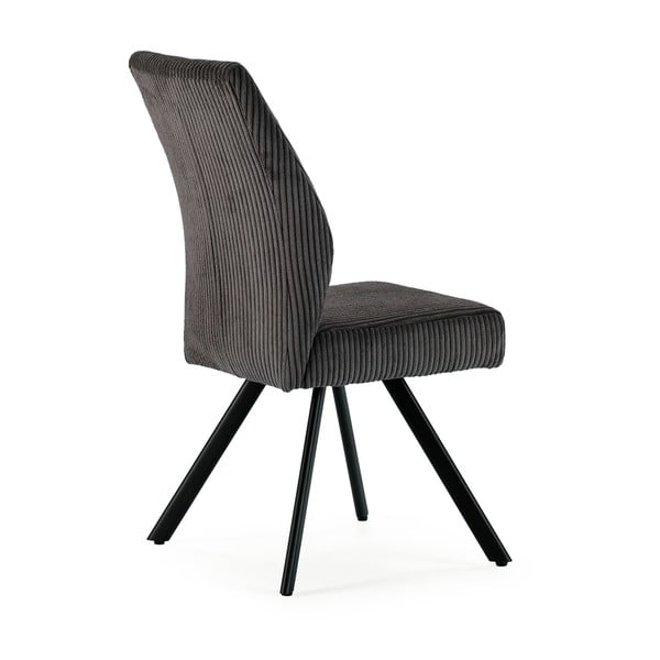 Iš velveto valgomojo kėdės tamsiai pilkos spalvos 2 vnt. Anibal – Marckeric-image-4