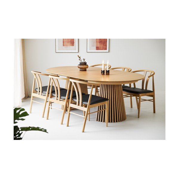 Prailginamas valgomojo stalas su papildomu stalviršiu iš ąžuolo Osaka – House Nordic-image-1