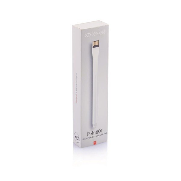 Rašiklis su USB kaupikliu Point 4GB, baltas-image-1