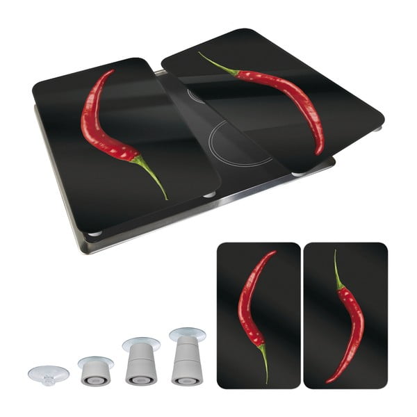 2 stiklinių dangčių rinkinys viryklei Wenko Peperoni, 52 x 30 cm-image-2