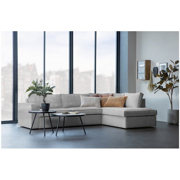 Kampinė sofa smėlio spalvos (su dešiniuoju kampu) Freddie – WOOOD-image-1