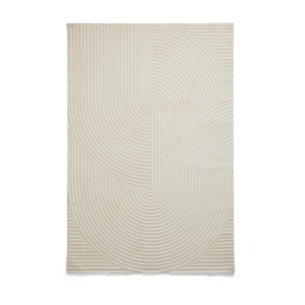 Skalbiamas iš perdirbto pluošto kilimas kreminės spalvos 120x170 cm Flores – Think Rugs
