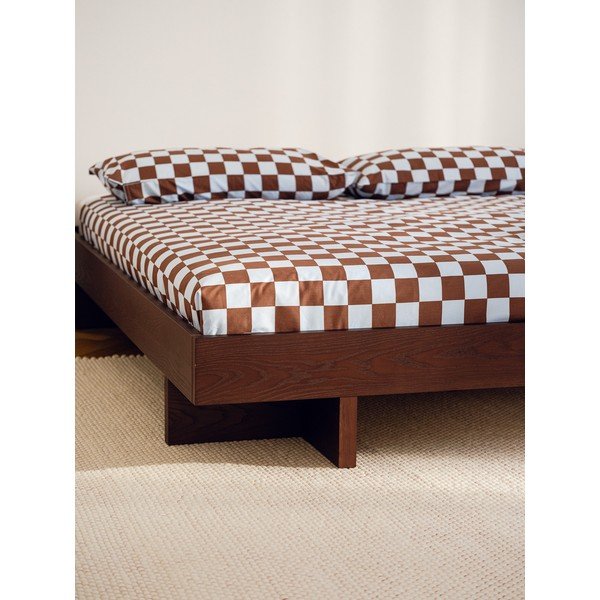 Natūralios spalvos dvigulė lova iš MDF plokštės iš ąžuolo be galvūgalio su lovos grotelėmis 140x200 cm Kito – noo.ma-image-4