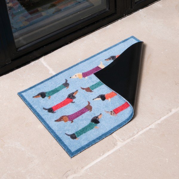 Iš tekstilės grindų kilimėlis 40x60 cm Dachshund – Artsy Doormats-image-1