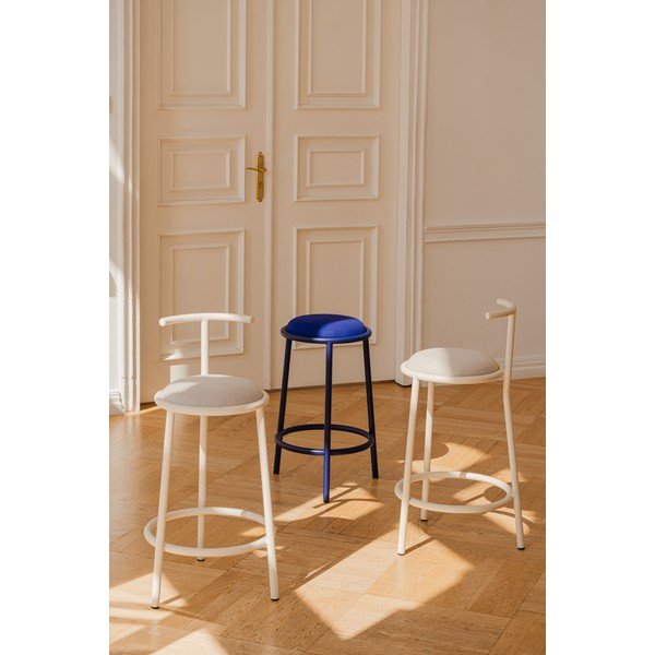 Smėlio spalvos iš metalo baro taburetė (sėdynės aukštis 68 cm) Hogo – noo.ma-image-2