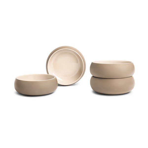 Skirta sriubai/skirta ramenui smėlio spalvos iš akmens masės maži dubenys 4 vnt. 1 l Terra Vira – Bonami Selection