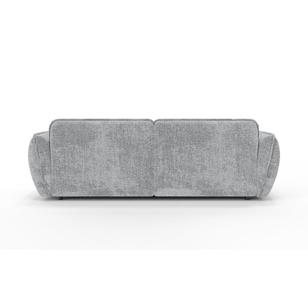 Šviesiai pilkos spalvos kampinė sofa iš šenilinio audinio (su kairiuoju kampu/su gultu) Nelia – Ropez-image-4