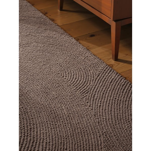 Rankų darbo taupe spalvos iš vilnos kilimas 80x200 cm Calmio – Hanse Home-image-3