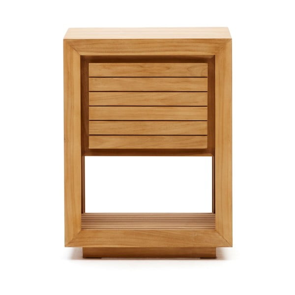 Žema spintelė po kriaukle iš tikmedžio masyvo natūralios spalvos 60x80 cm Saula – Kave Home