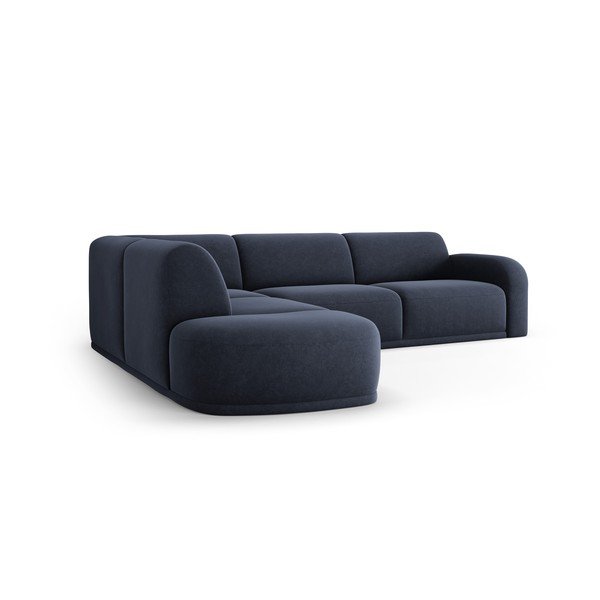 Iš velveto kampinė sofa tamsiai mėlynos spalvos Erin – Micadoni Home-image-3