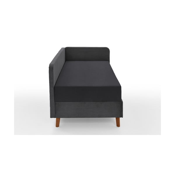 Viengulė lova tamsiai pilkos spalvos audiniu dengta su sandėliavimo vieta 90x200 cm Cabana – Meise Möbel-image-4