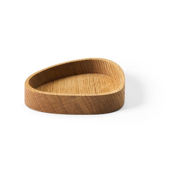 Dekoratyvinė natūralios spalvos iš medžio daiktadėžė 14x12,5x3 cm Curve S – LIND DNA