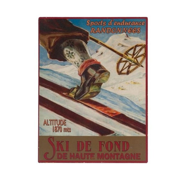Iš metalo ženklas 25x33 cm Ski de Fond – Antic Line