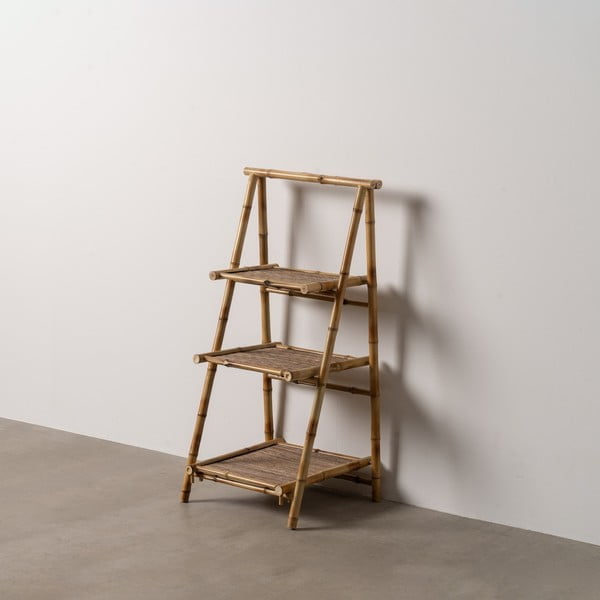 Natūralios spalvos iš bambuko pastatoma lentyna 48x100x45 cm Manali – Ixia-image-1