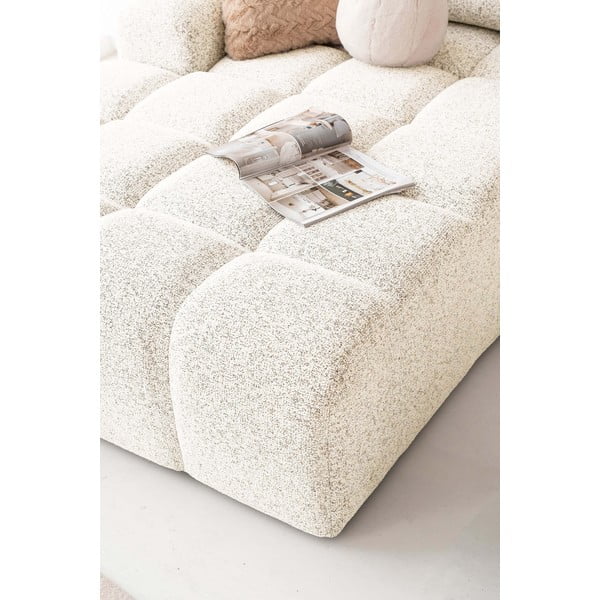 Kreminės spalvos sulankstoma/su sandėliavimo vieta modulinė kampinė sofa (su kairiuoju kampu) Lulu – Miuform-image-3