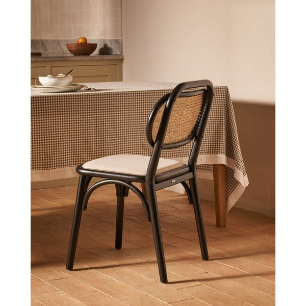 Valgomojo kėdė juodos spalvos/smėlio spalvos Doriane – Kave Home-image-1