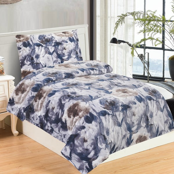 Violetinės spalvos iš mikropliušo viengulė patalynė 140x200 cm Riana – My House