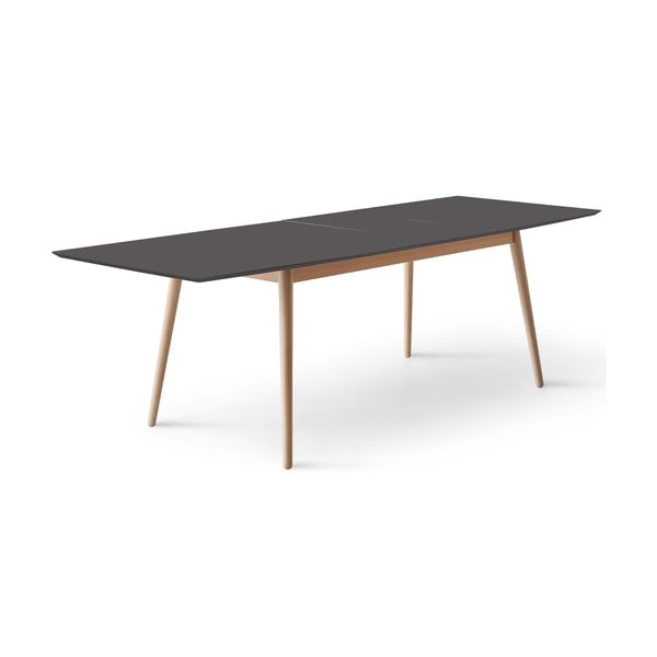 Prailginamas valgomojo stalas juodos spalvos/natūralios spalvos su juodu stalviršiu 90x165 cm Meza – Hammel Furniture-image-3