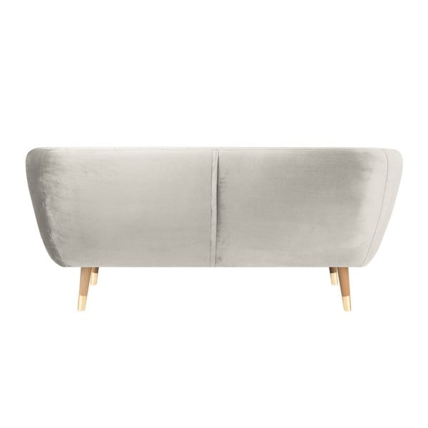 Kreminės spalvos aksominė sofa Mazzini Sofas Benito, 158 cm-image-4