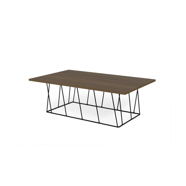 Kavos staliukas su riešutmedžio stalviršiu ir juodomis kojomis TemaHome Helix-image-1