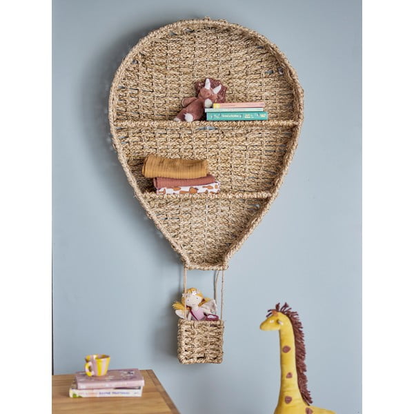 Vaikiška knygų lentyna natūralios spalvos iš jūržolės 59x105 cm Ditter – Bloomingville Mini-image-1