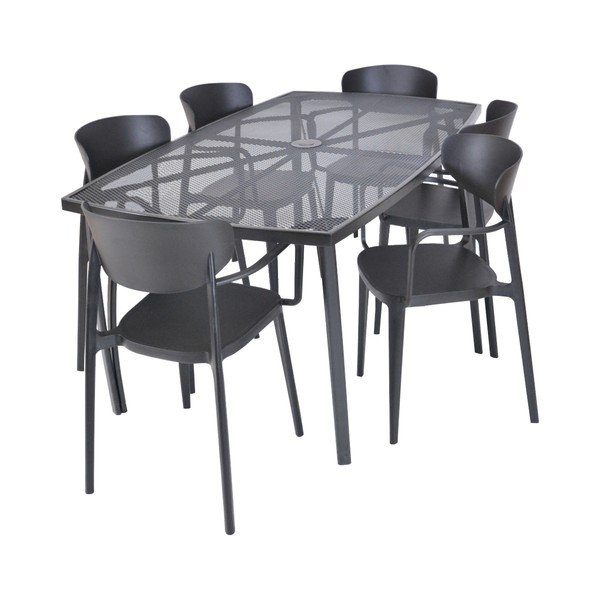 Plastikinė sodo kėdė juodos spalvos Mare – Rojaplast-image-4