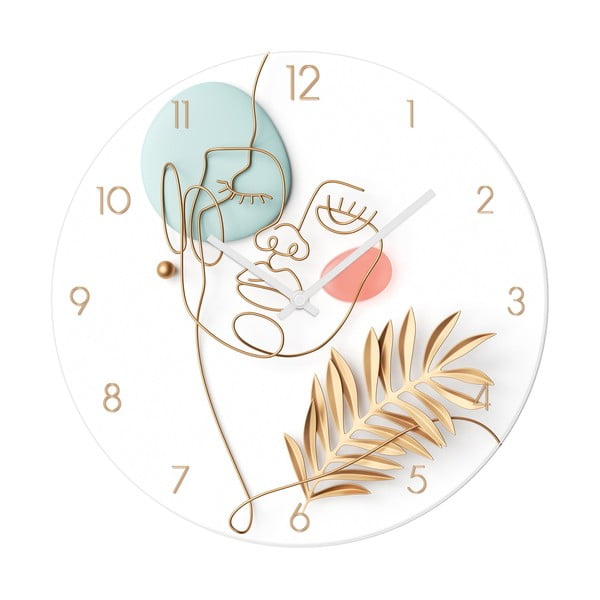 Stiklinis sieninis laikrodis ø 30 cm Feminine line - Styler