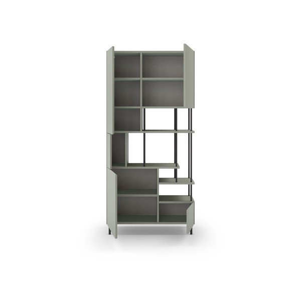 Knygų spinta  žalios spalvos/pilkos spalvos 84x175 cm Perla – Marckeric-image-3