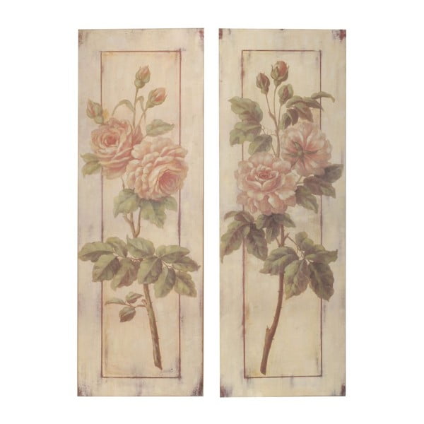 2 paveikslų rinkinys Antic Line Two Roses