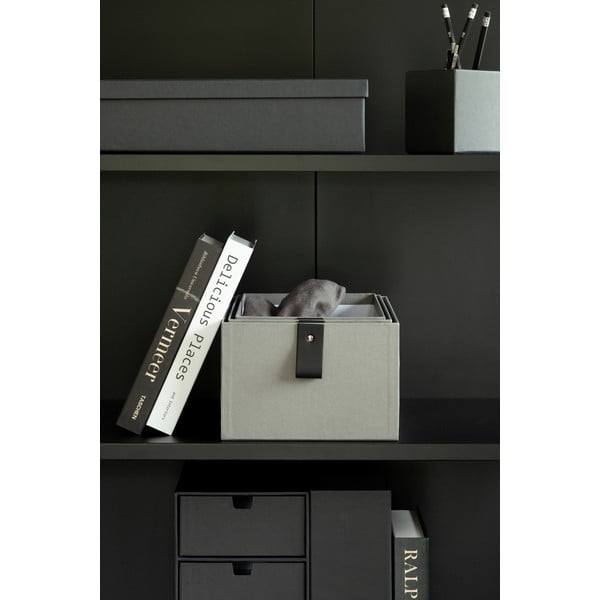 Pilkos spalvos iš kartono daiktadėžės 3 vnt. 20,5x29,5x14,5 cm Aston Paper Laminate – Bigso-image-2