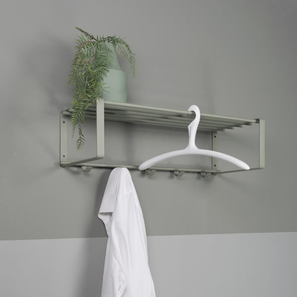 Pilkai žalios spalvos iš metalo sieninė lentyna su lentyna 70 cm Rex – Spinder Design-image-3