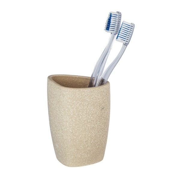 Smėlio spalvos keraminis dantų šepetėlio puodelis Wenko Pion