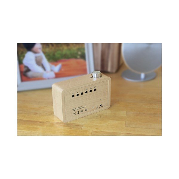 Smėlio spalvos žadintuvas su geltonu LED ekranu ir radijo imtuvu "Gingko Radio Click Clock-image-2