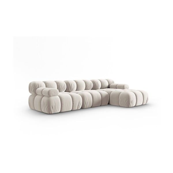 Iš velveto modulinė kampinė sofa smėlio spalvos (su dešiniuoju kampu) Bellis – Micadoni -image-3