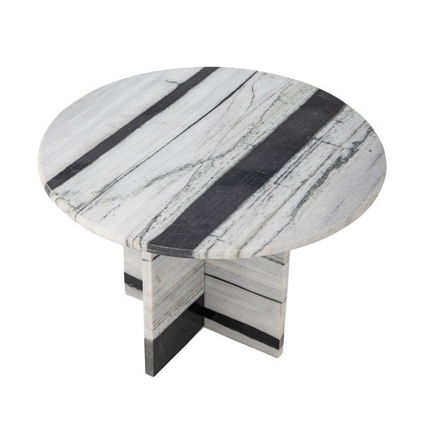 Juodos ir baltos spalvos iš marmuro apvalios formos kavos staliukas ø 61 cm Rosito – Bloomingville-image-3